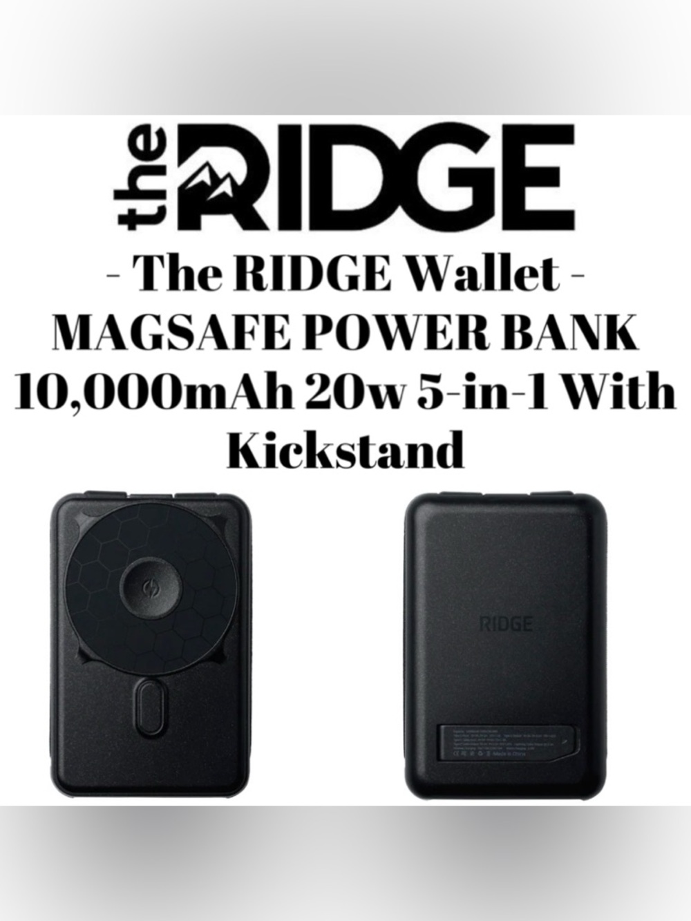 The RIDGE Wallet - 5 in 1 MagSafe Power Bank  w/ Kickstand (10,000mAh/20W) -NEW